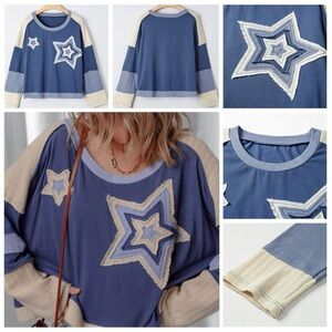 Blue Star patchwork top BNWT